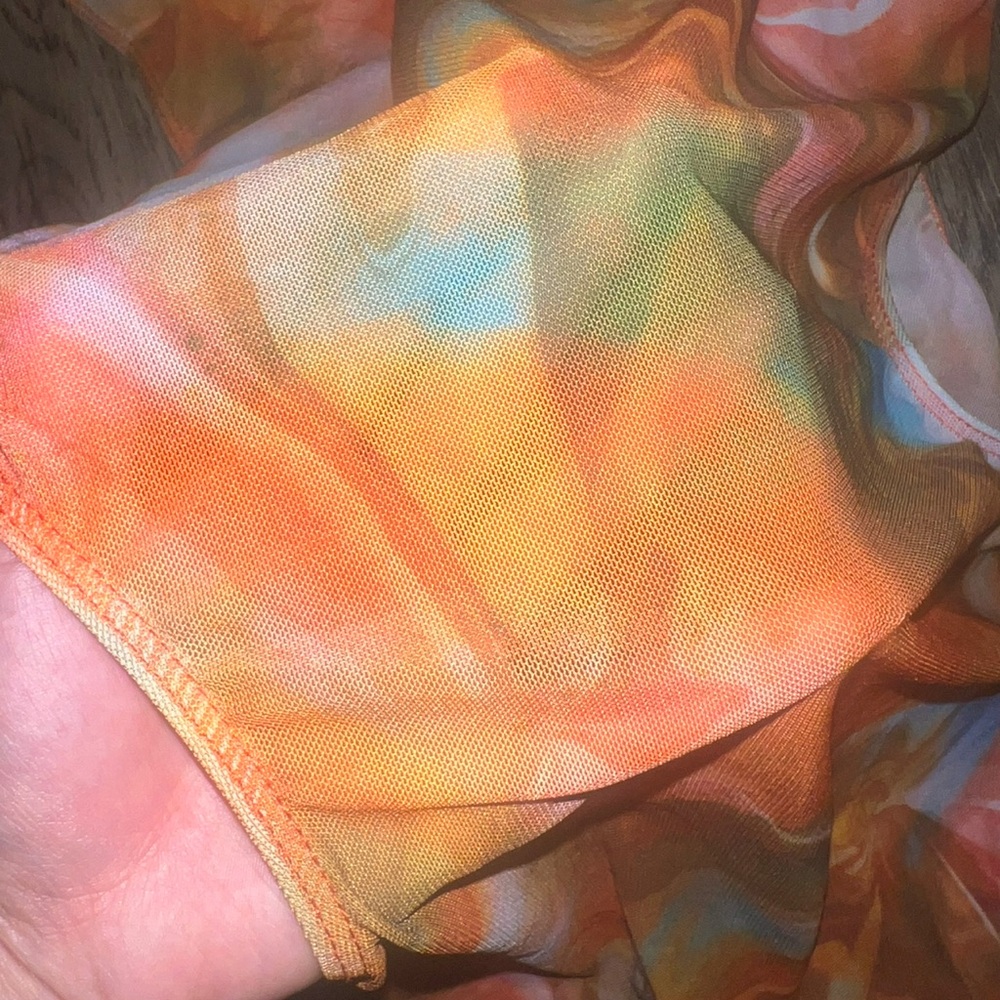 SHEIN Vibrant Orange Tie-Dye Swim Cover-Up - Picture 4 of 5